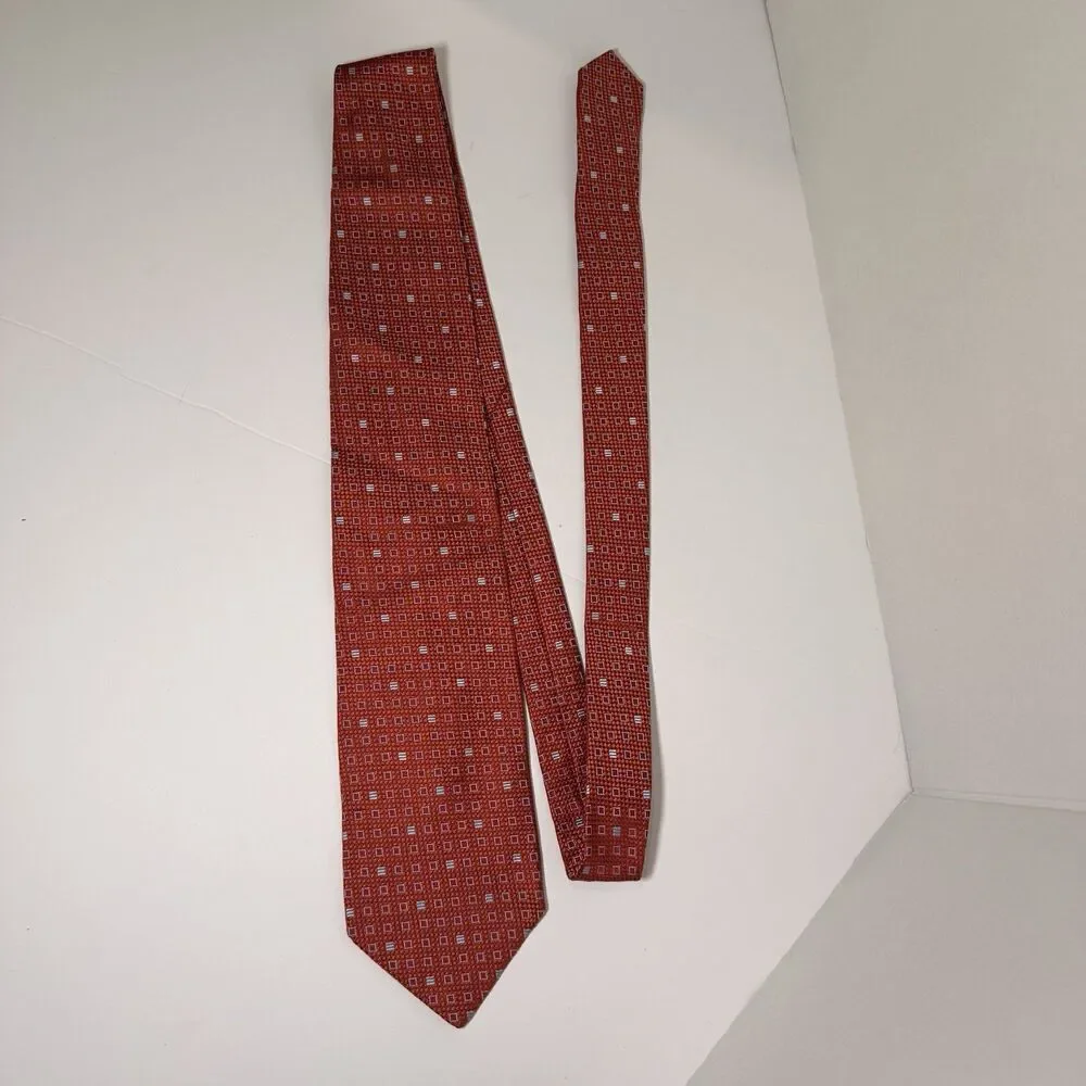 Vintage JoS. A. Bank Red 100% Silk Neck Tie Made in Italy Red
